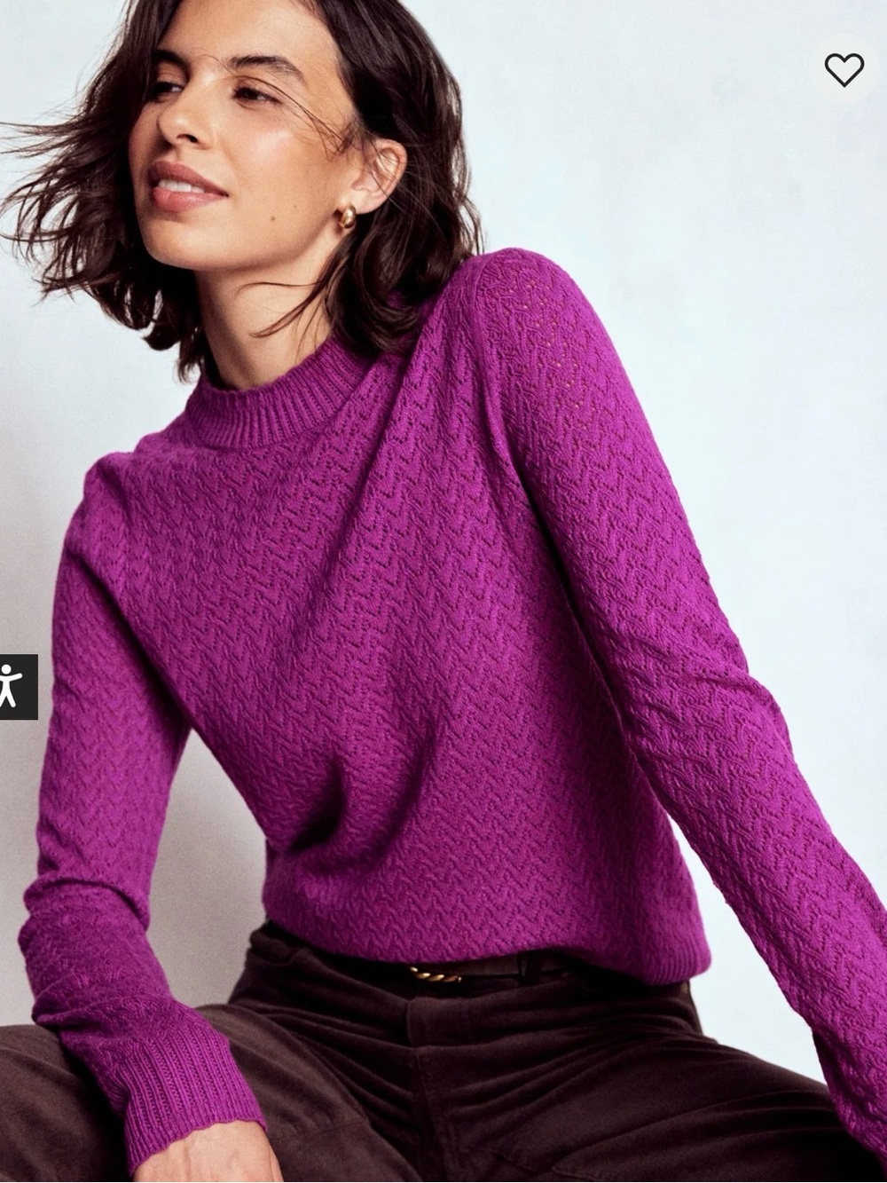 Boden Diane Pointelle Sweater in Regal Purple